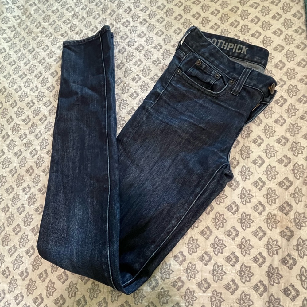 Size 25R J. Crew toothpick dark denim jeans